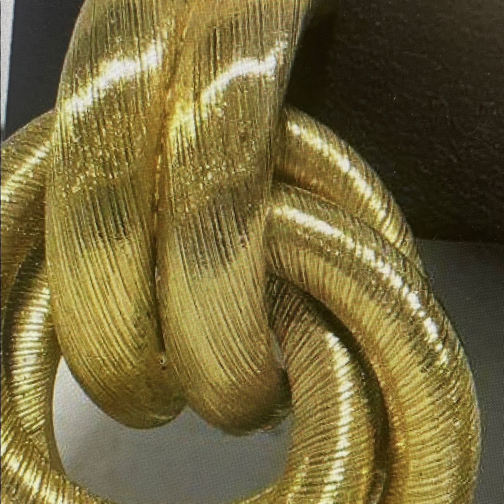 Givenchy Brushed Gold Interlocking Knot Clip-On E… - image 2